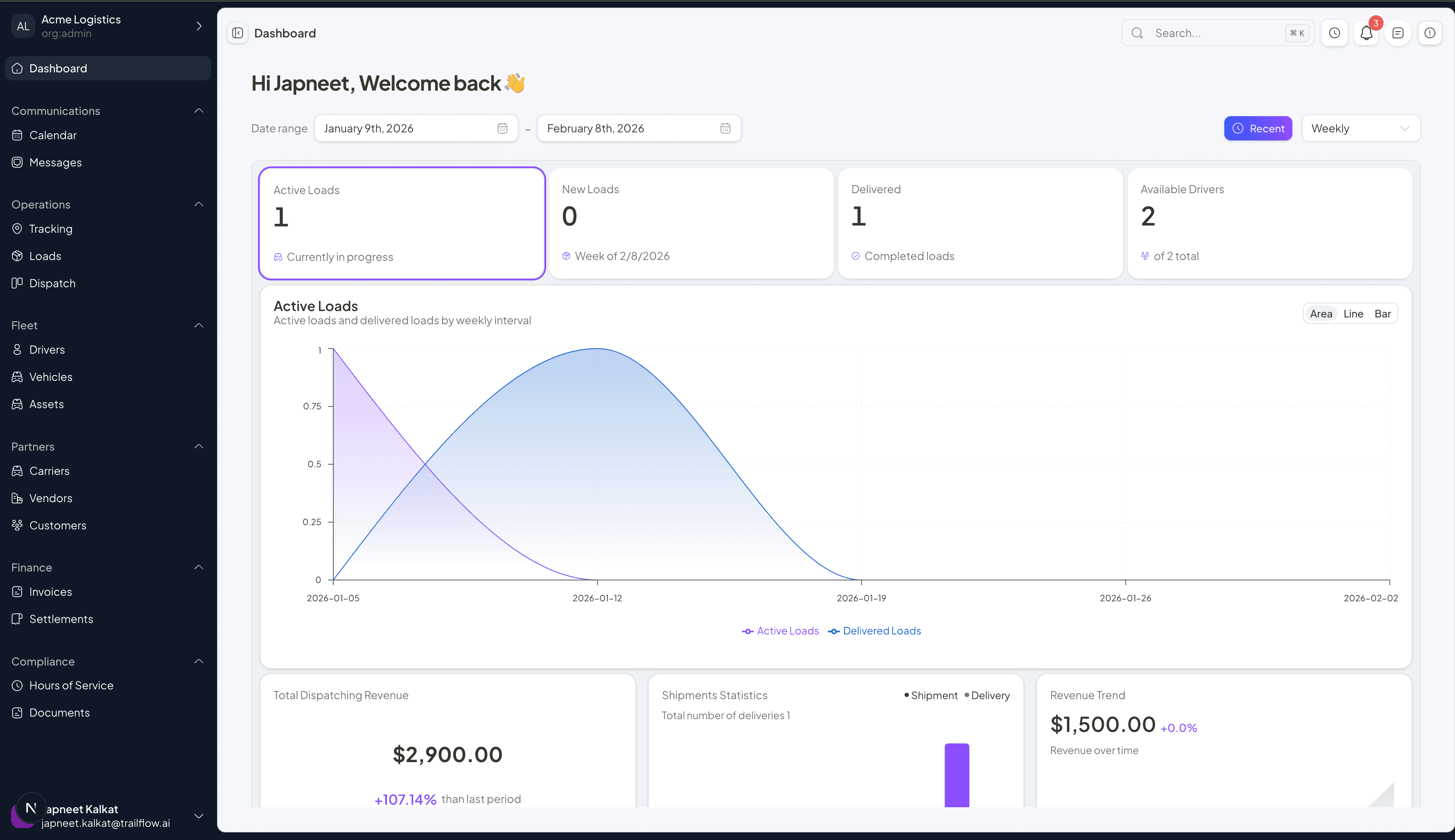 Trailflow application screenshot