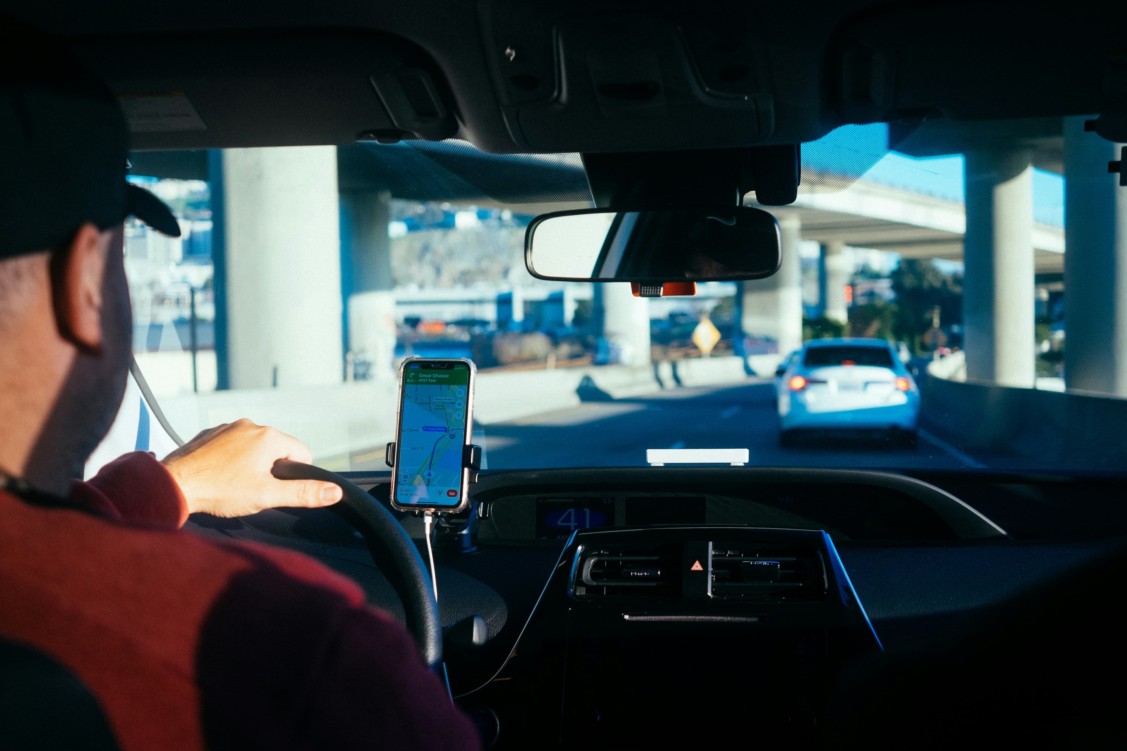 Vehicle driver using mobile app
